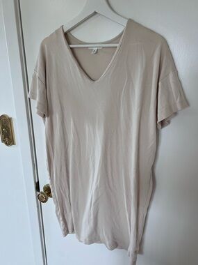 100% Cotton Light Beige T-Shirt Dress